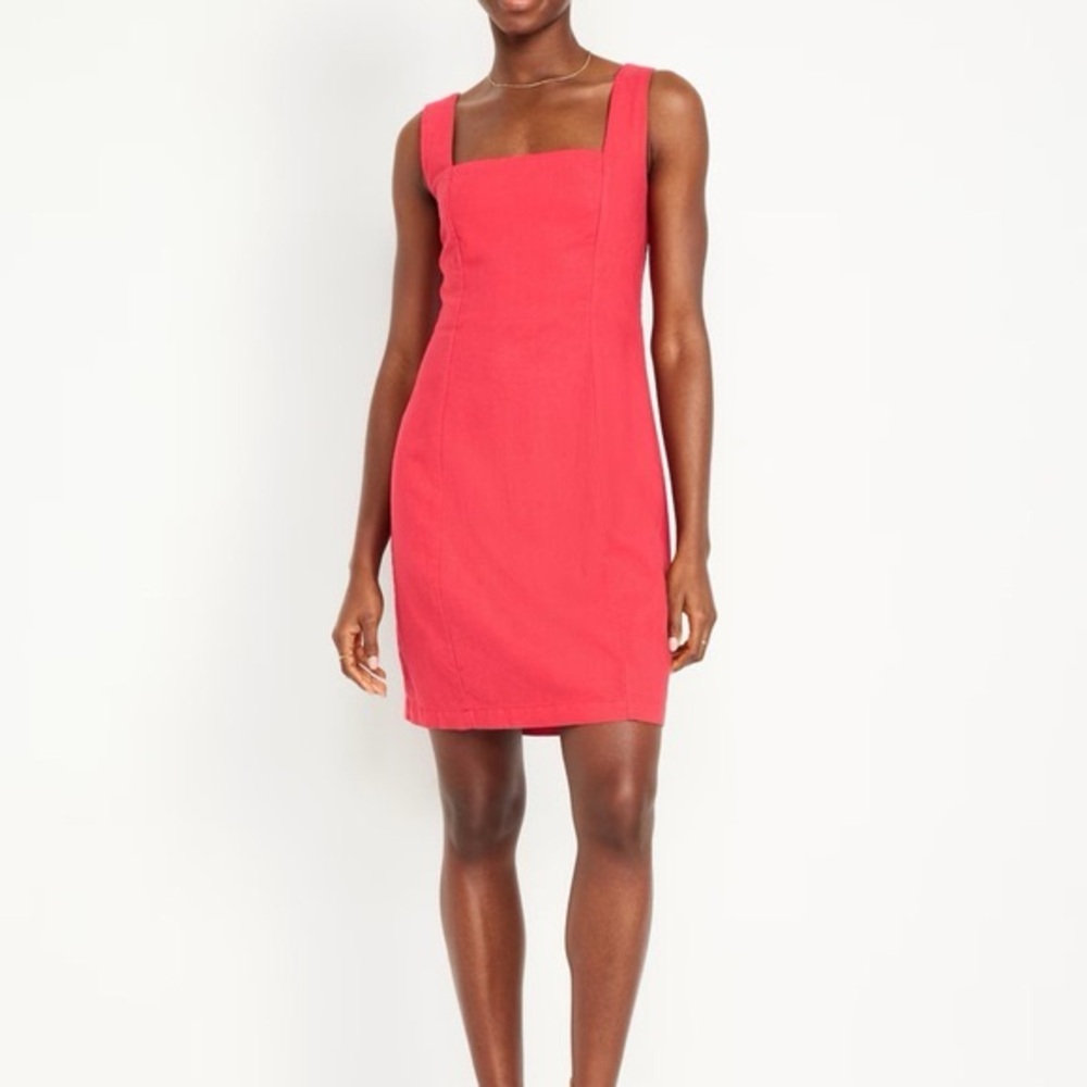 Sleeveless Linen-Blend Mini Dress | Size Medium